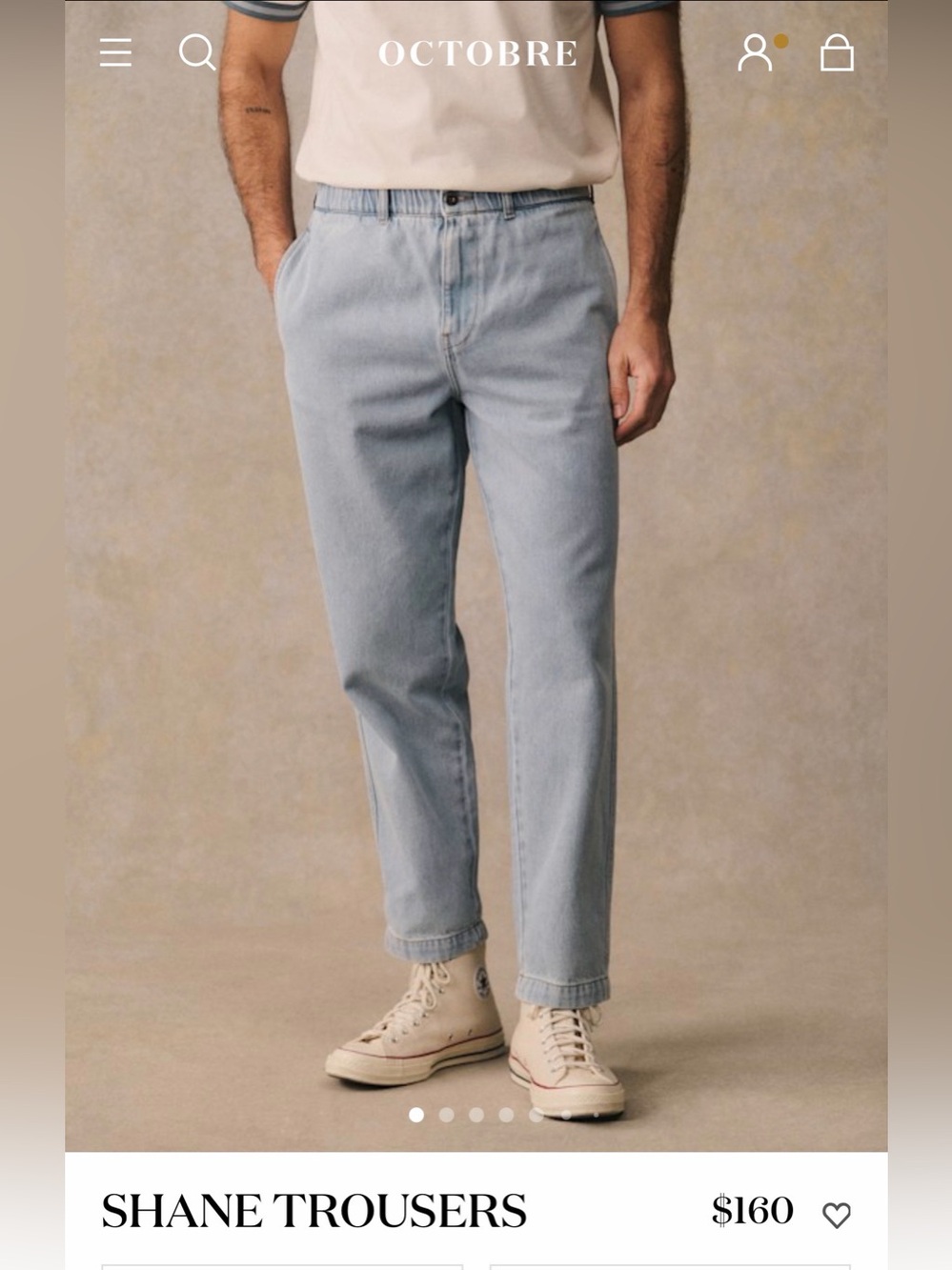 Octobre Shane Light Blue Men’s Trousers